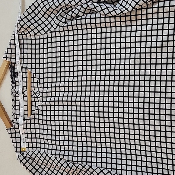 ADRIANNA PAPELL BLACK * WHITE SQUARE DESIGN TOP SMALL - Picture 4 of 11